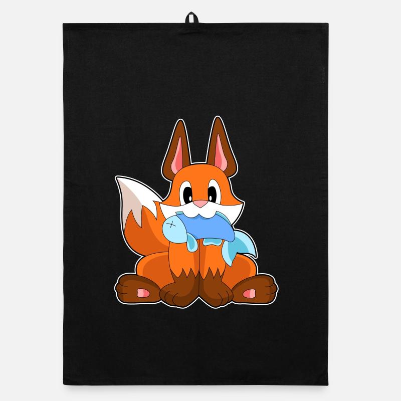 Fox fish Organic dish towel