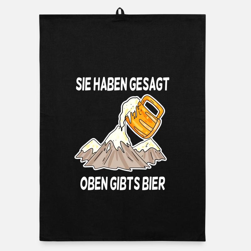Bier Berg Berge Spruch Organic Geschirrtuch