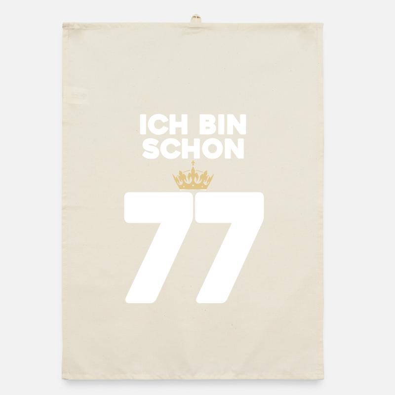 77. Geburtstag Geschenk - 77 Jahre mit Krone Organic Geschirrtuch