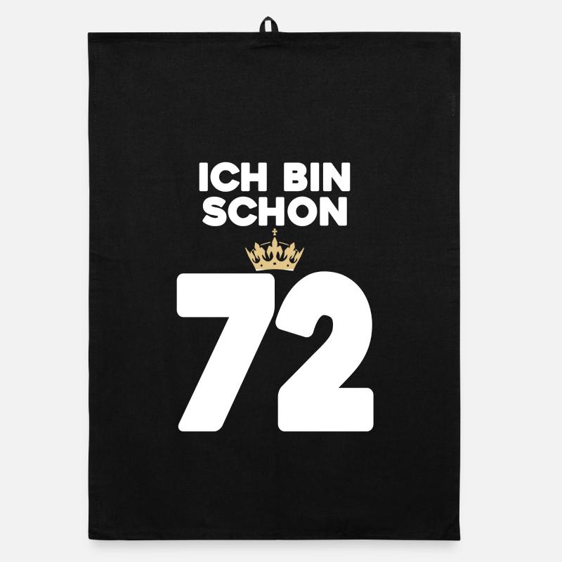 72. Geburtstag Geschenk - 72 Jahre mit Krone Organic Geschirrtuch