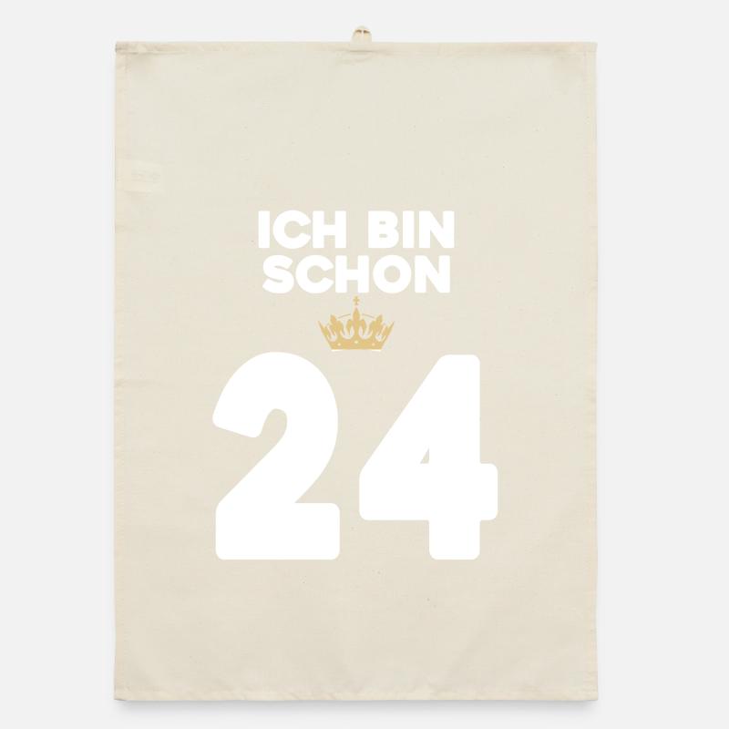 24. Geburtstag Geschenk - 24 Jahre mit Krone Organic Geschirrtuch