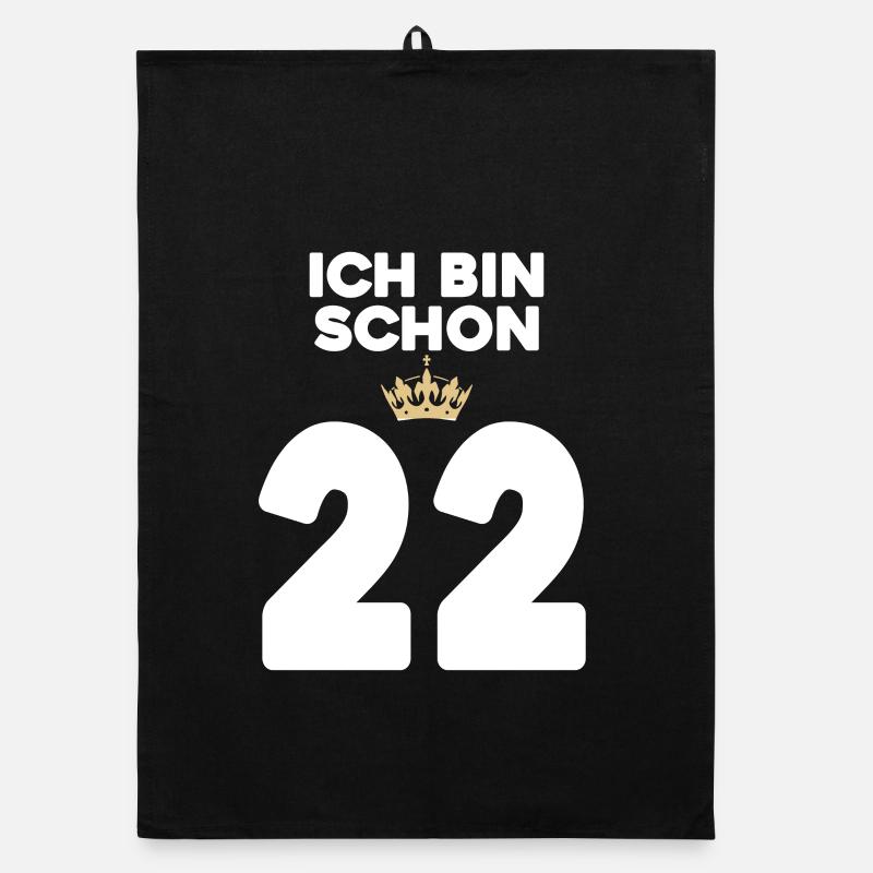 22. Geburtstag Geschenk - 22 Jahre mit Krone Organic Geschirrtuch