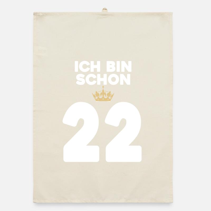22. Geburtstag Geschenk - 22 Jahre mit Krone Organic Geschirrtuch