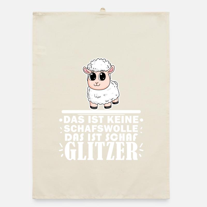 Schaf Spruch Organic Geschirrtuch