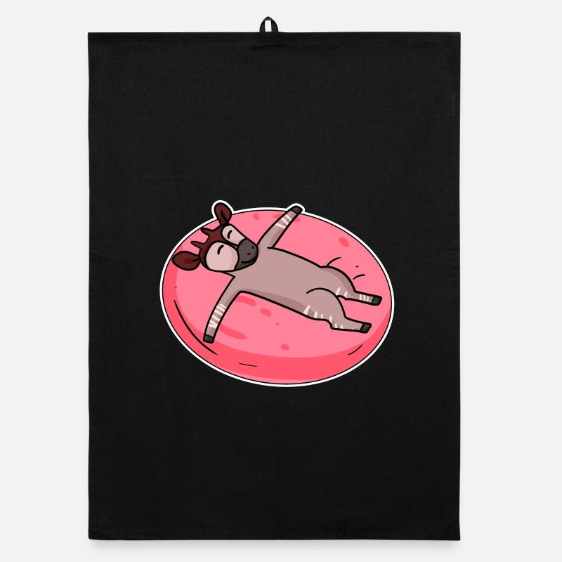 Sleeping okapi forest giraffe Organic dish towel
