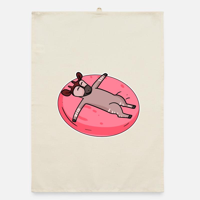 Sleeping okapi forest giraffe Organic dish towel