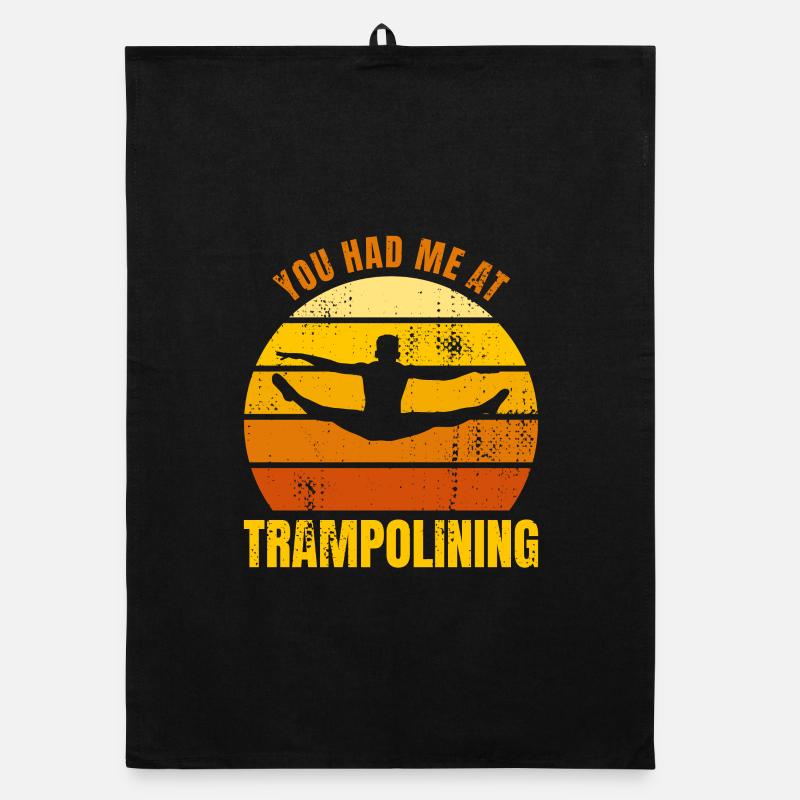 Drôle de citation de trampoline - Torchon bio - noir