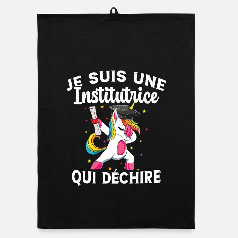 Femme Institutrice Qui Déchire Idée Enseignant Torchon bio