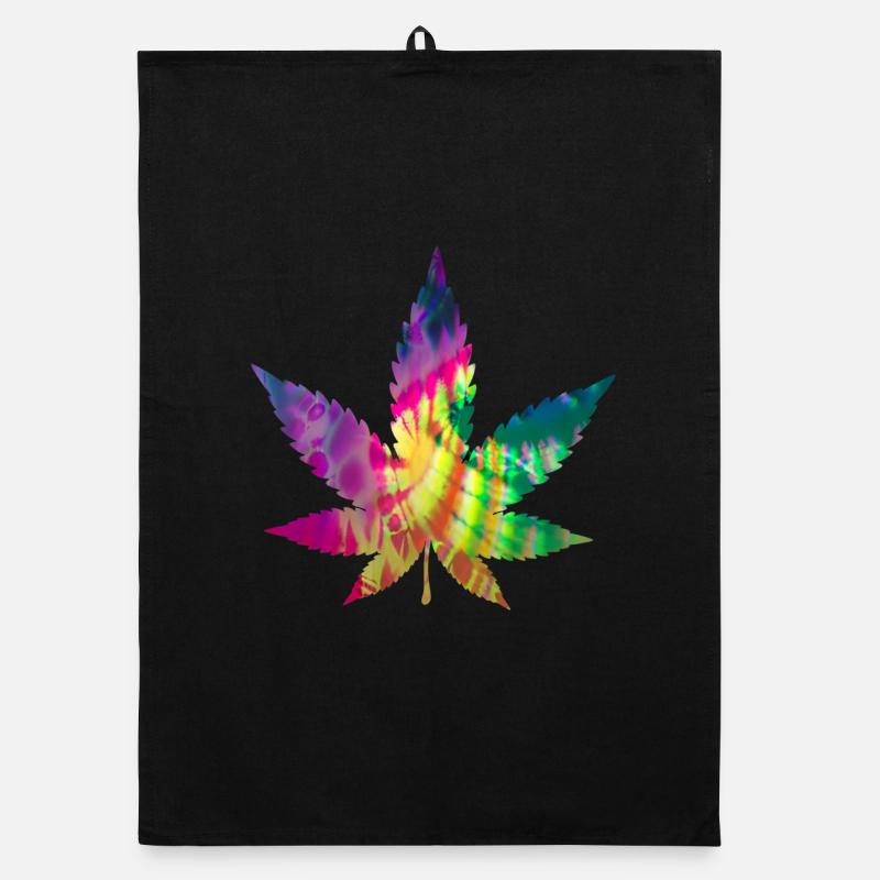 Tie Dye Batik Feuille de cannabis | Feuille de chanvre Torchon bio