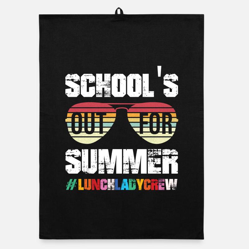 Schools Out For Summer Lunch Lady Crew Vibes Organic dish towel