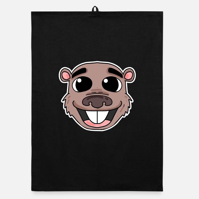 Beaver head Organic dish towel