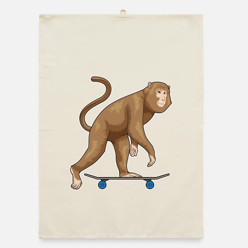 Monkey Skater Skateboard Torchon bio