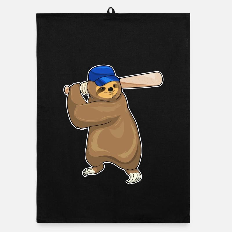 Sloth Baseball Baseball Bats Organic dish towel