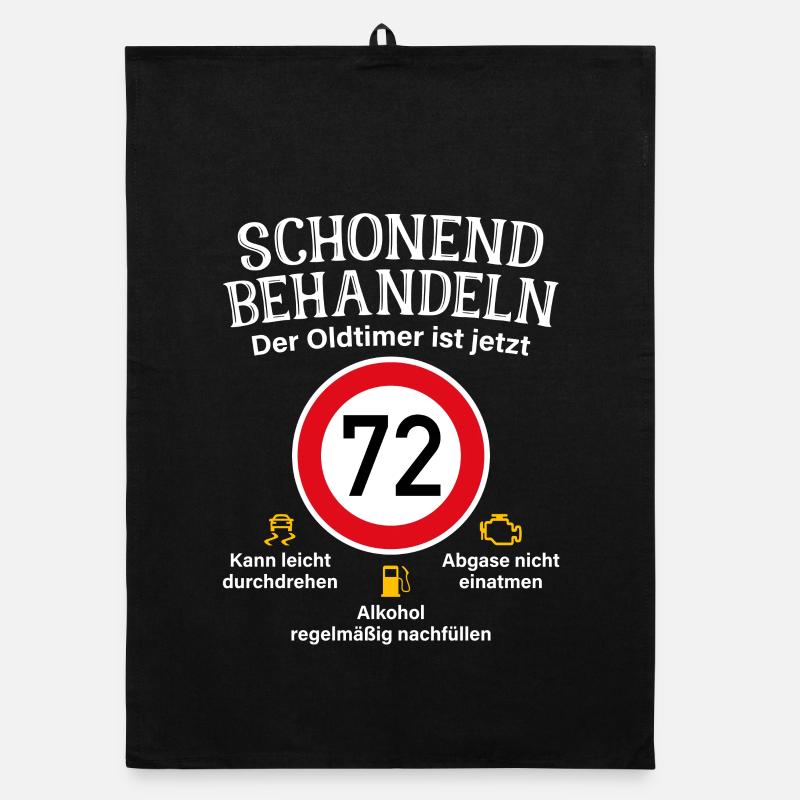 72. Geburtstag Schonend Behandeln Oldtimer Ist 72 Organic Geschirrtuch