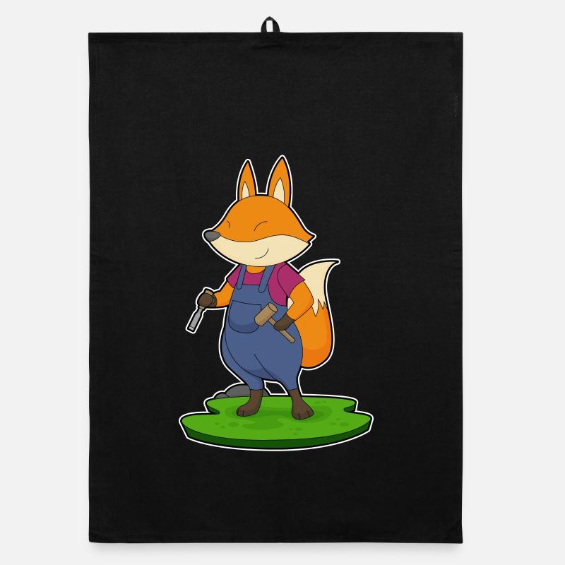 Fox Craftsman Hammer Chisel Organic dish towel