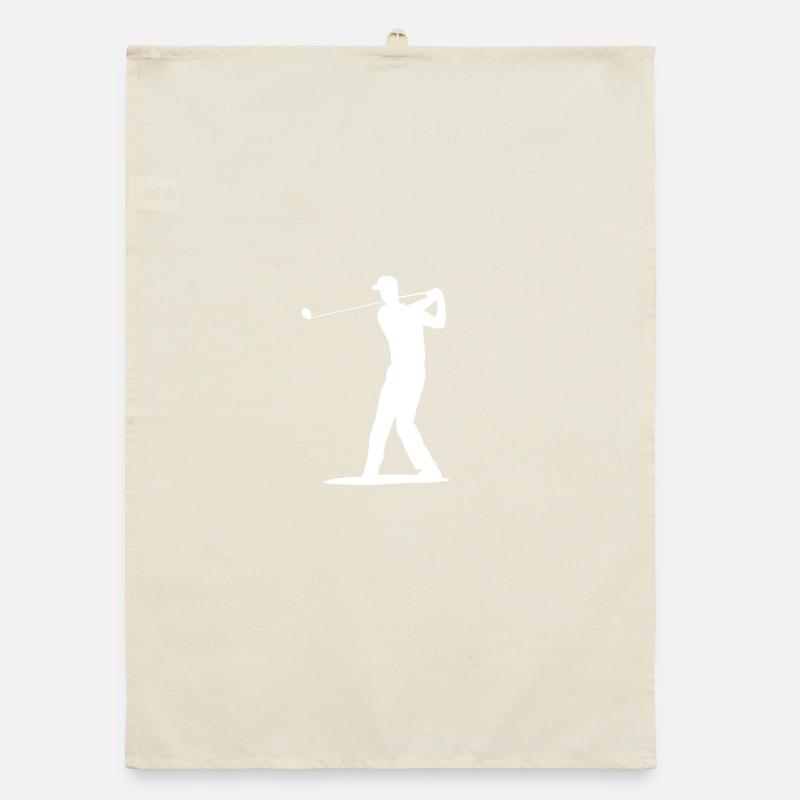 Golfer Tee Silhouette - Design pour hommes Torchon bio