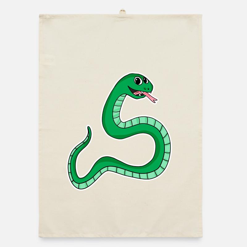 Snake - Green Snake Organic dish towel