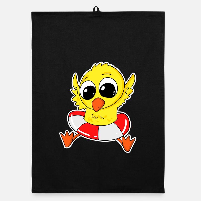 Duck bathing duck bathing Organic dish towel