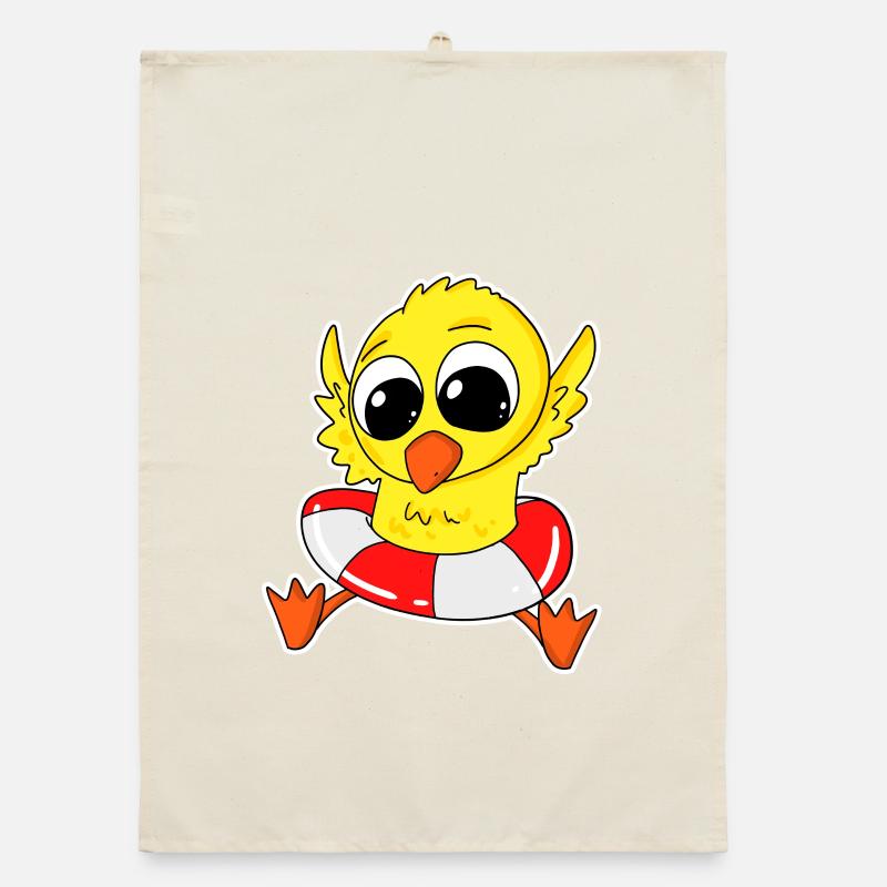 Duck bathing duck bathing Organic dish towel