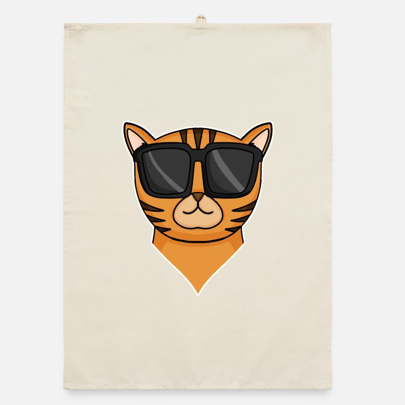 Chat cool avec des lunettes de soleil Torchon bio