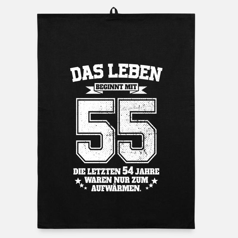 55. Geburtstag Geschenk Das Leben Beginnt Mit 55 Organic Geschirrtuch
