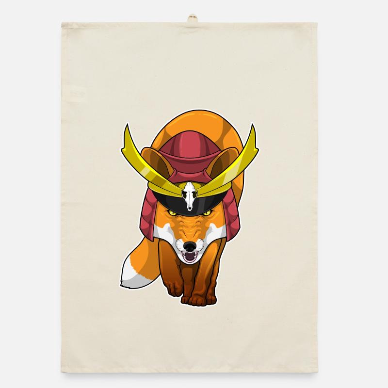 Fox Samurai Martial Arts Organic dish towel