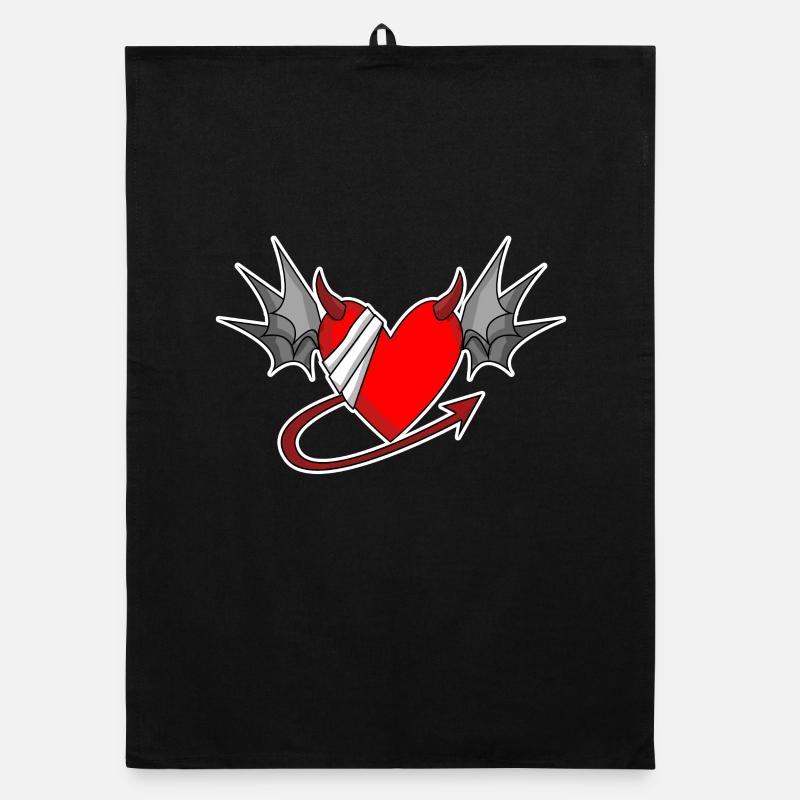Ailes de cœur d’ange Devil Devil Wings Torchon bio