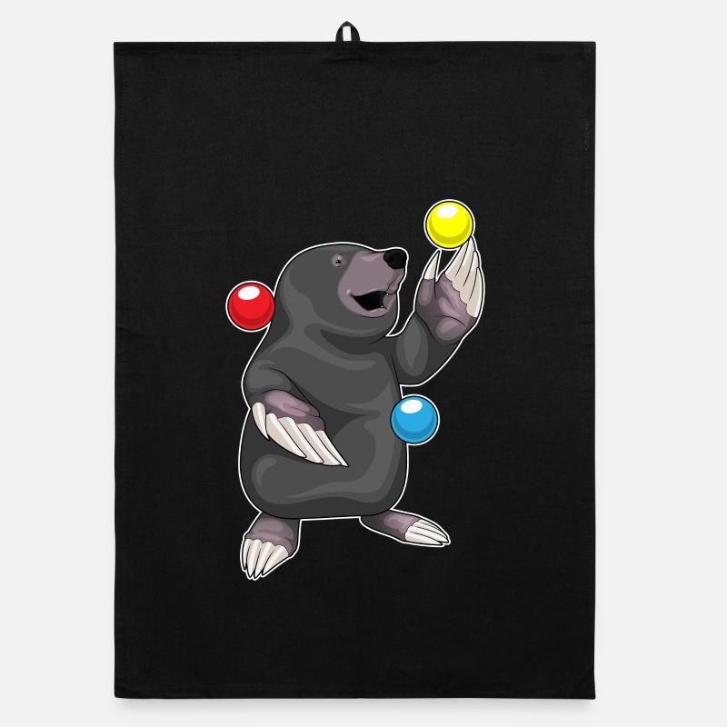 Mole Juggler Juggling Organic dish towel