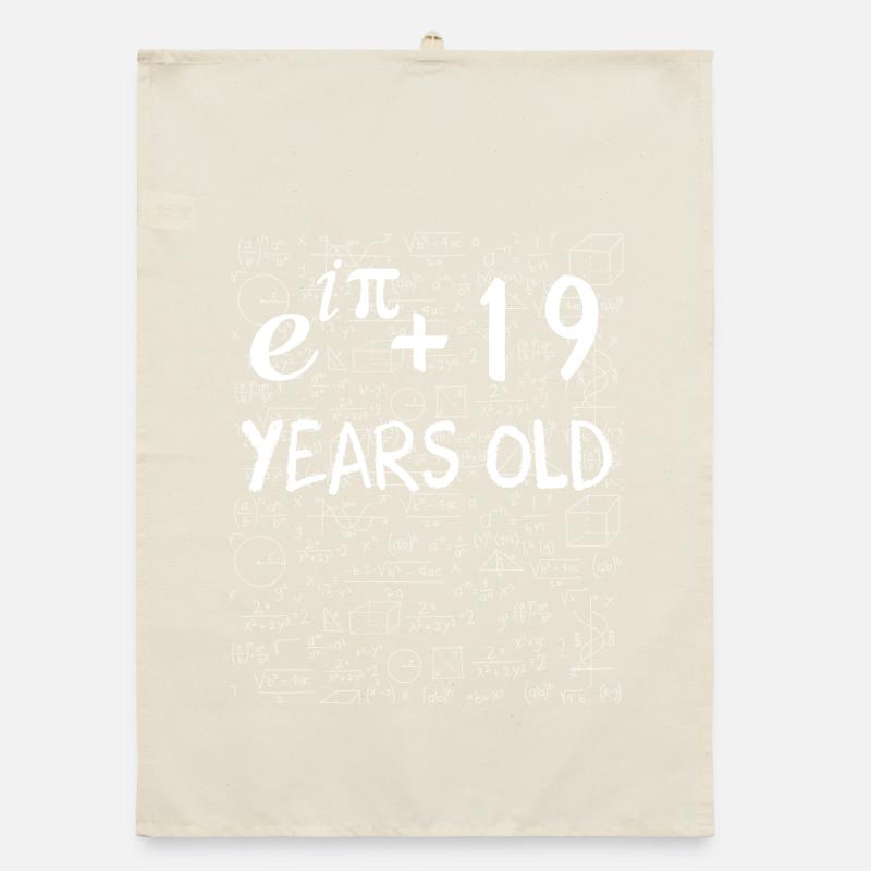 18th birthday 18 years old Euler Identity math Organic dish towel