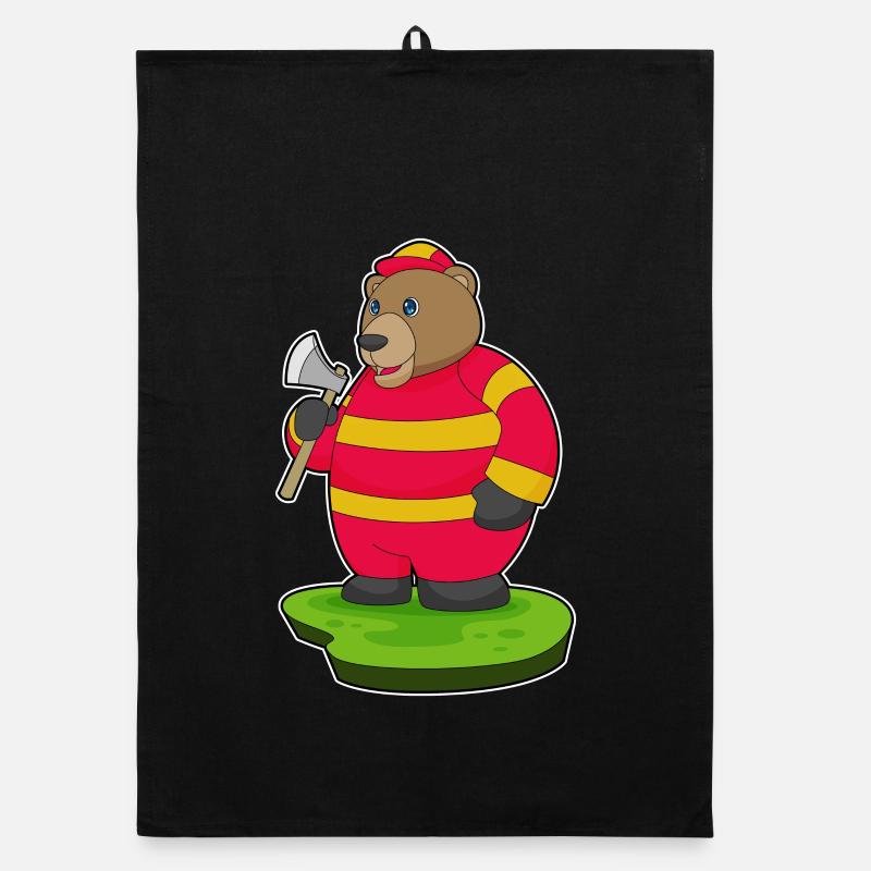Brigade de pompiers Bear Axe Torchon bio