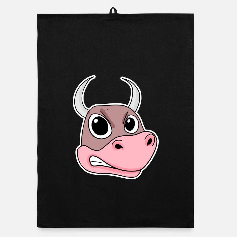 angry bull Organic dish towel