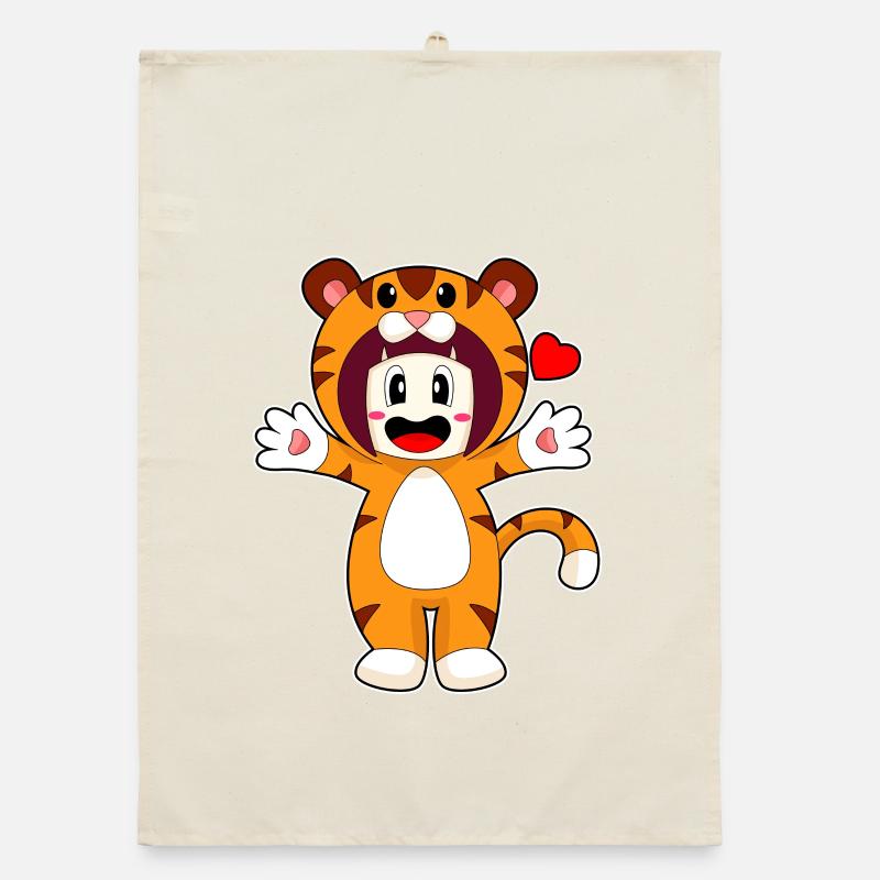 Tiger Mädchen Kostüm Organic Geschirrtuch