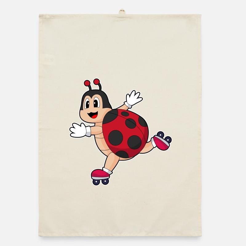 Ladybug Inline skating Inline skates Organic dish towel