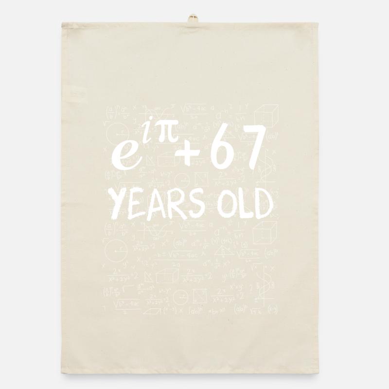 66th Birthday 66 Years Euler Identity Math Gift Organic dish towel