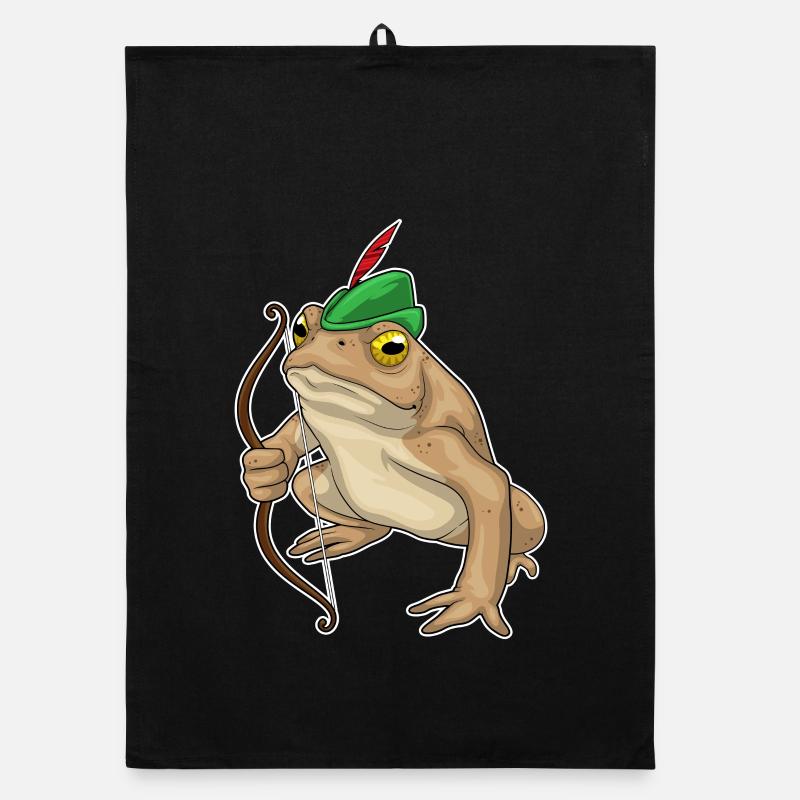 Frog Archer Bow Organic dish towel