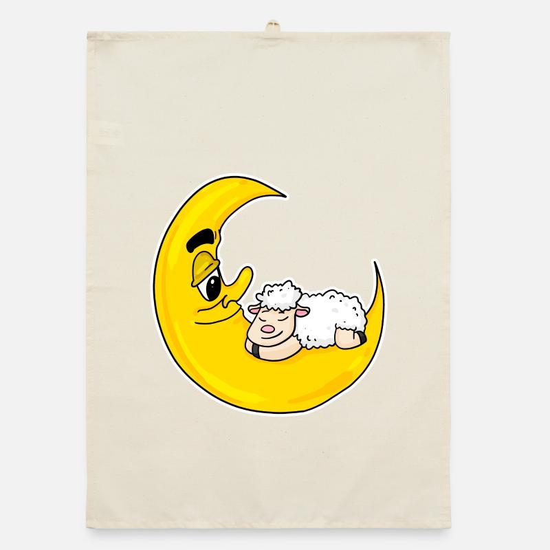 sleeping sheep on the moon Organic dish towel