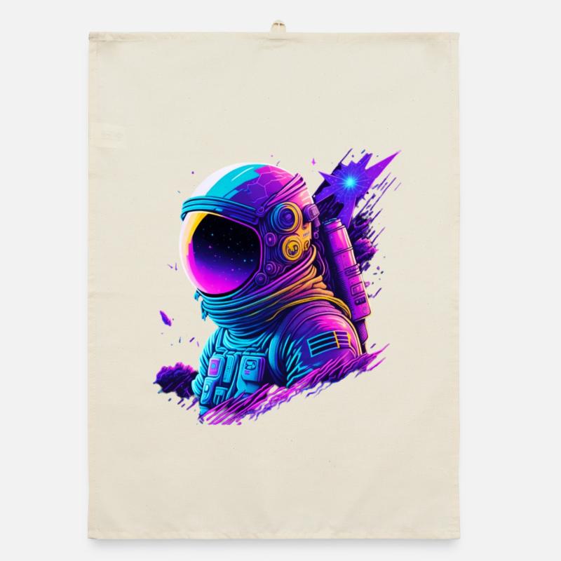 Synthwave Astronaute Space Explorer Torchon bio