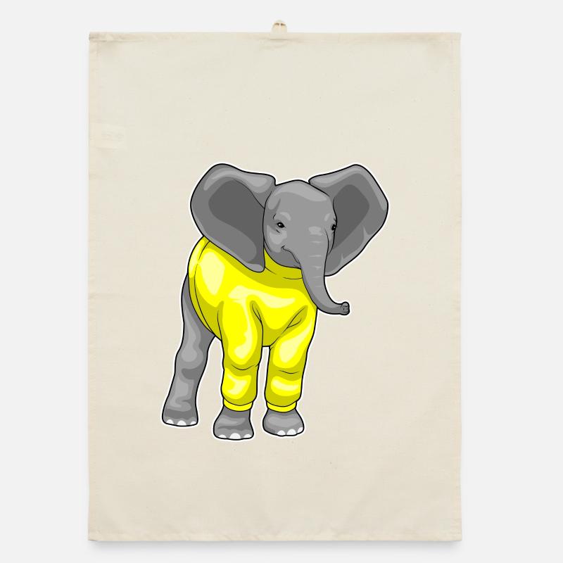 Elefant Winter Organic Geschirrtuch