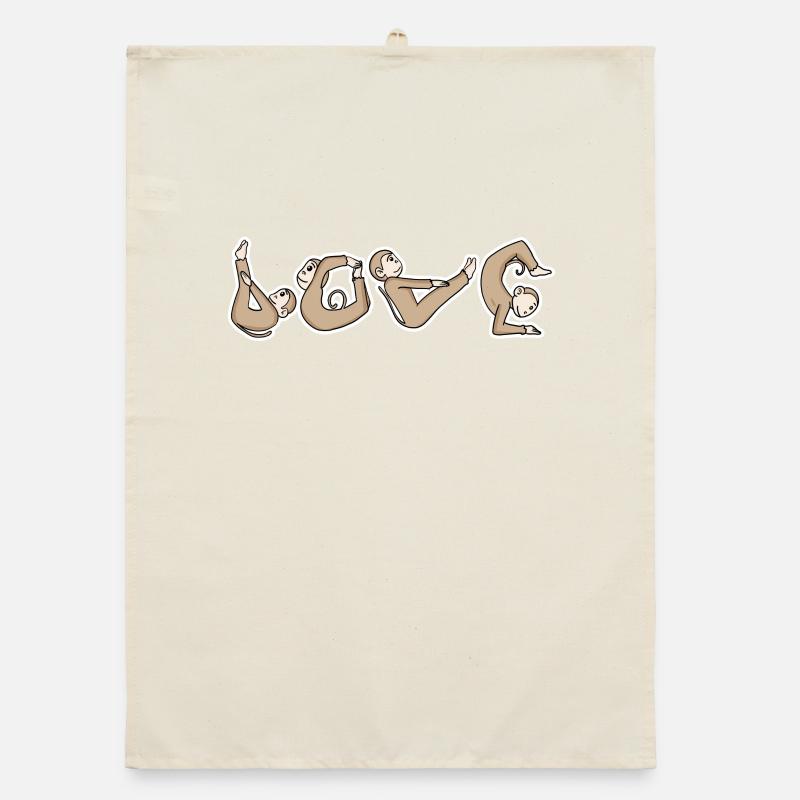 Affe LOVE Yoga Organic Geschirrtuch