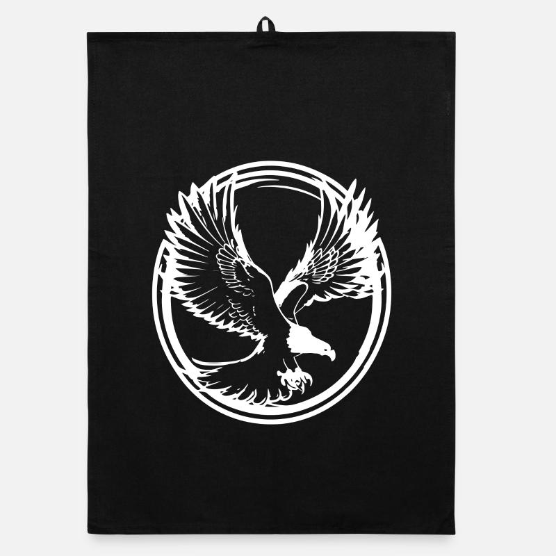 Strong eagle silhouette Organic dish towel