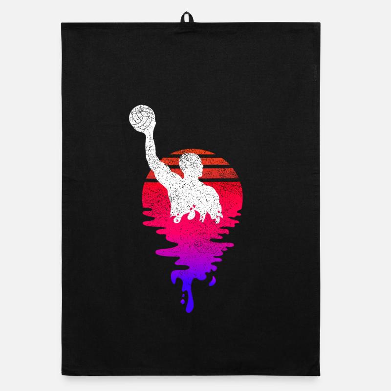 Joueurs de water-polo Coucher de soleil Torchon bio