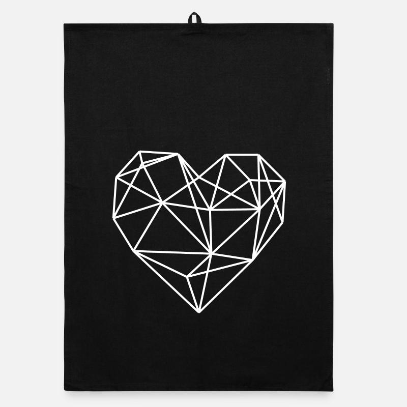 Polygon Herz Herzen herzlich Symbol Liebe Organic Geschirrtuch