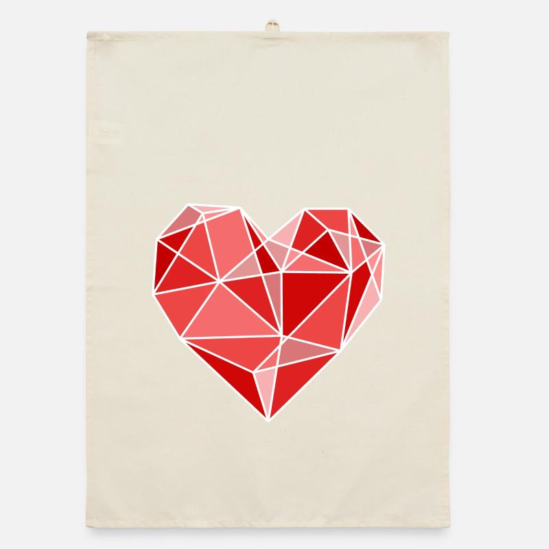Polygon Herz Valentin Romantik Liebe Herzen Organic Geschirrtuch
