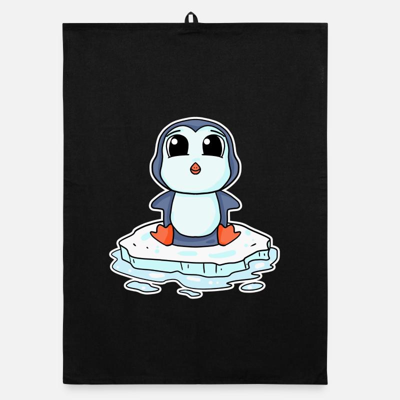 Pinguin Pinguine - Organic Geschirrtuch - Schwarz