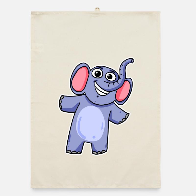 Mignon petit éléphant Torchon bio