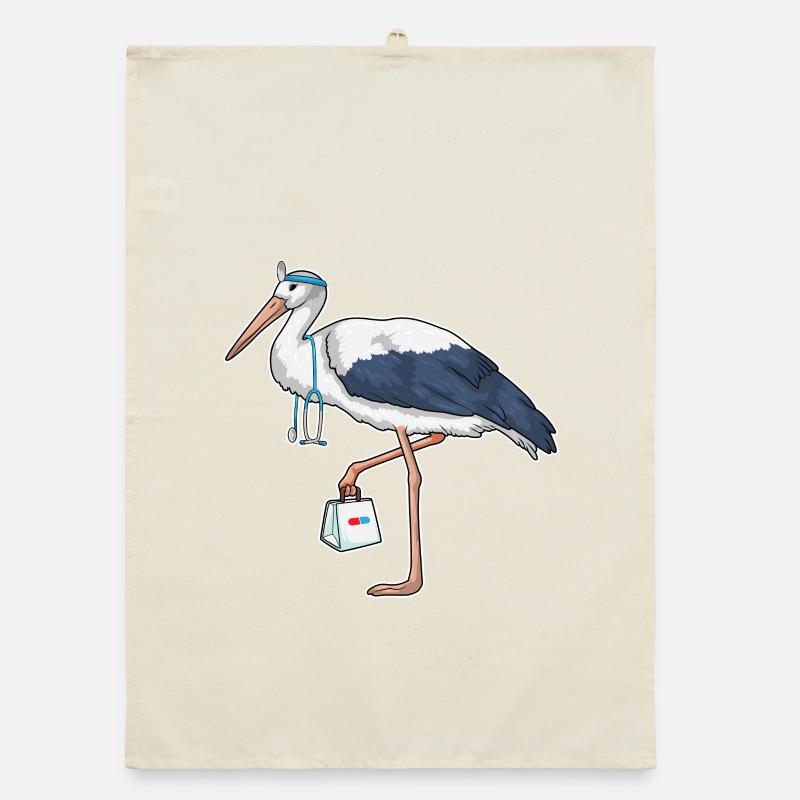 Storch Krankenschwester Stethoskop Organic Geschirrtuch
