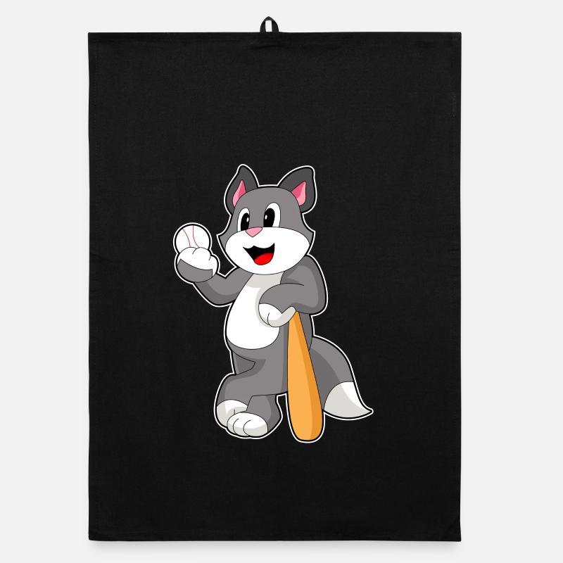 Battes de baseball de baseball pour chats Torchon bio
