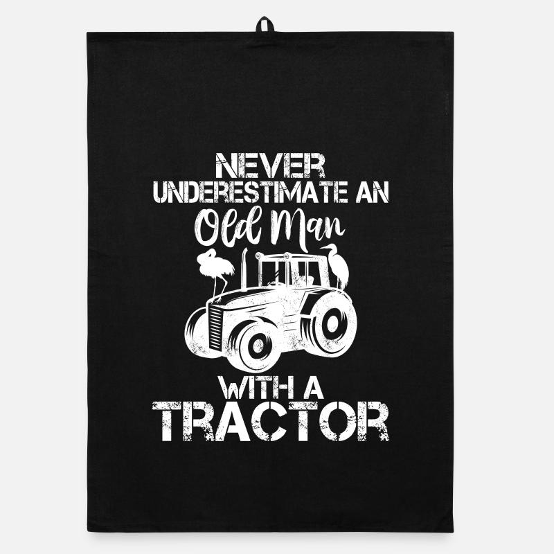 Unterschätzen Sie niemals einen alten Mann mit einem Traktor Organic Geschirrtuch