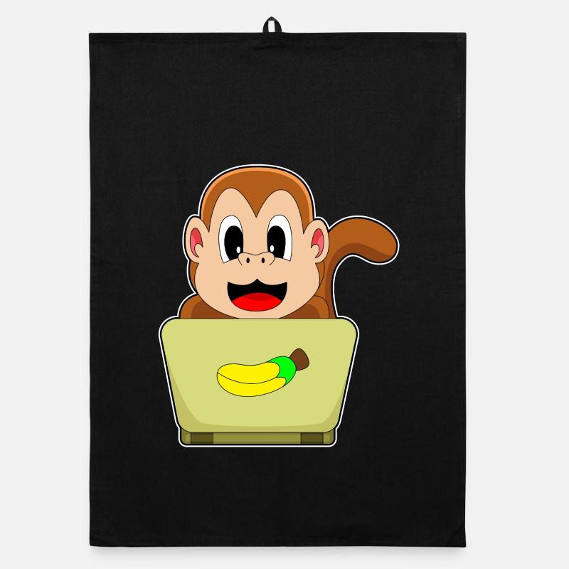 Monkey Laptop Organic dish towel