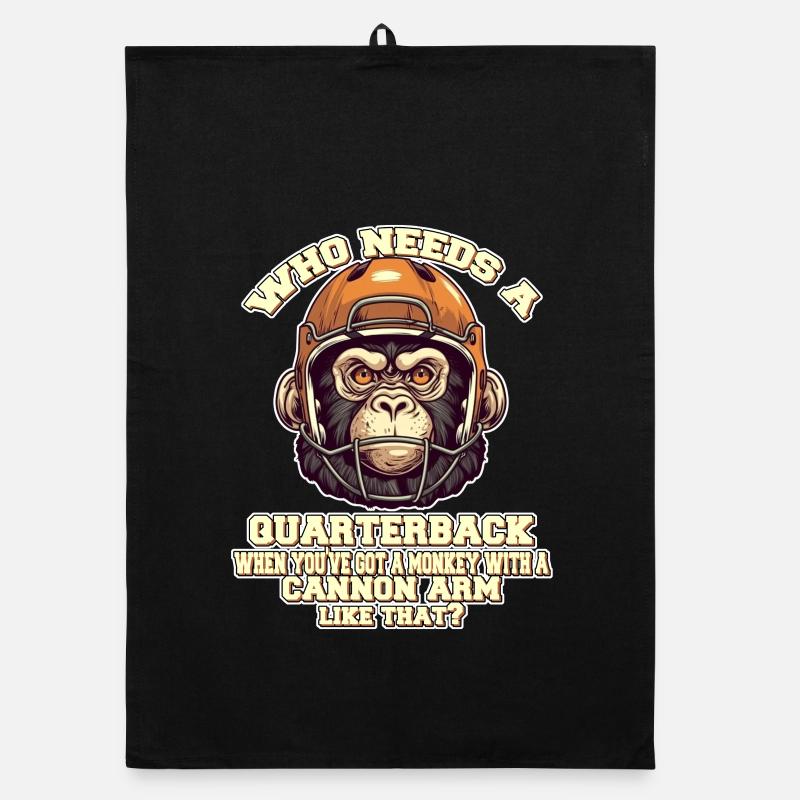 Motivierender Quaterback Affe Organic Geschirrtuch